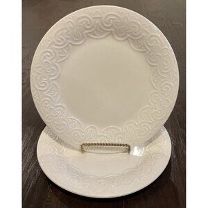 Tabletops Unlimited Battenburg Lace Dinner‎ Plates Plate 10.5 Inch Set Of 2